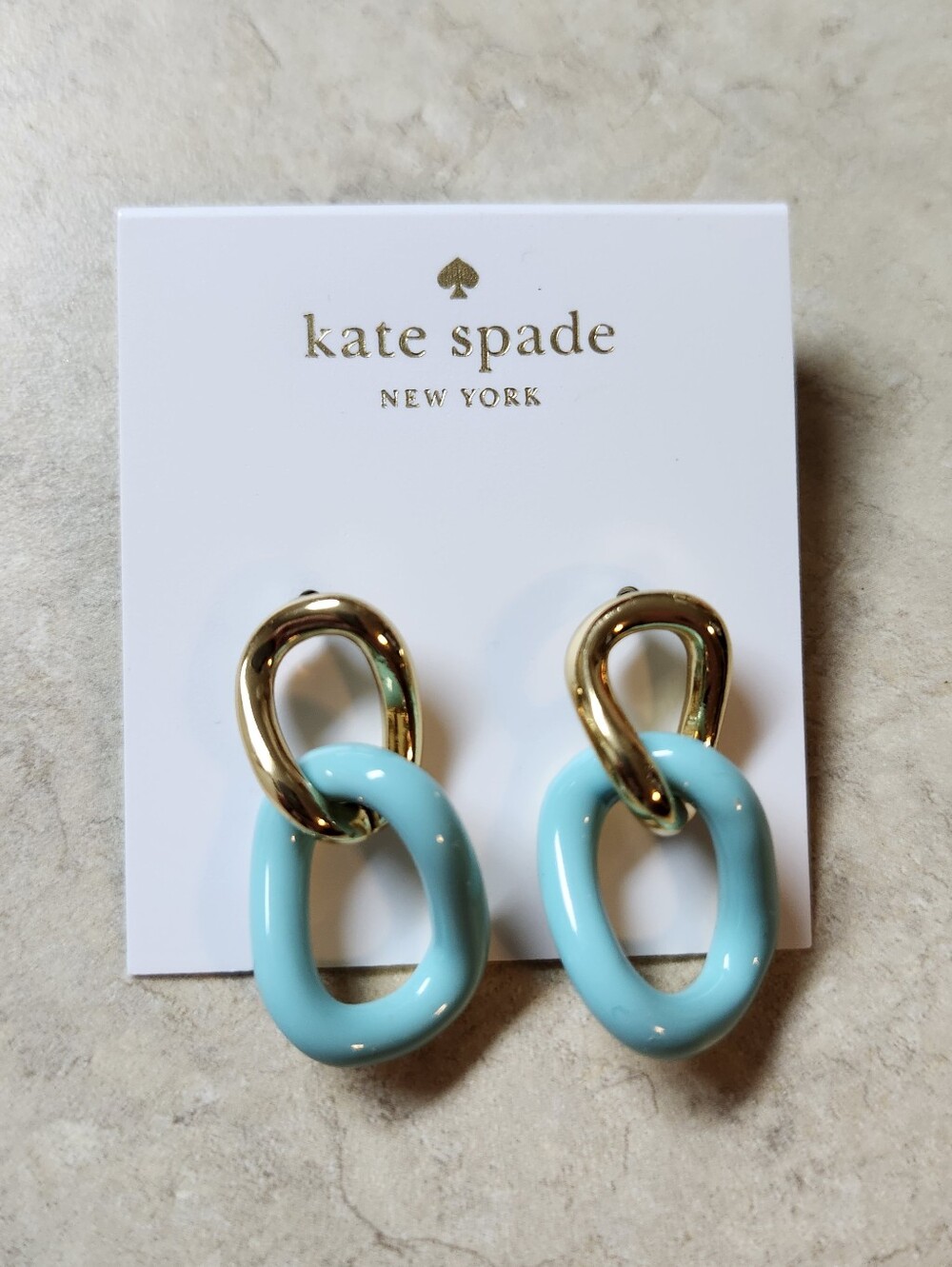 kate spade New York Gold & Turquoise Link Drop Earrings